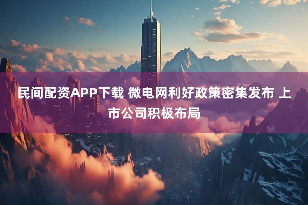 民间配资APP下载 微电网利好政策密集发布 上市公司积极布局